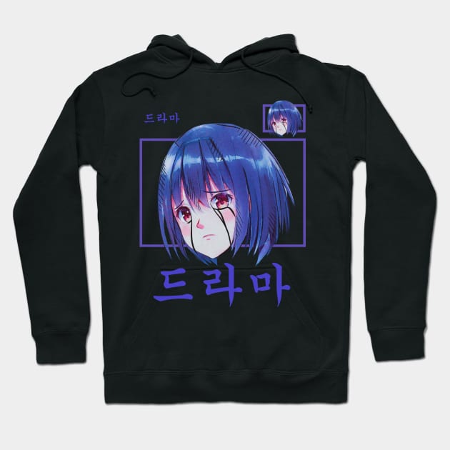 Korean Сasual Street Style Anime Girl Hoodie by Danialliart